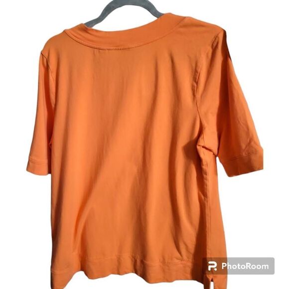 Isaac Mizrahi Live Essentials Women's Orange Cotton Pullover Tee Pre-owned Size - Picture 2 of 3